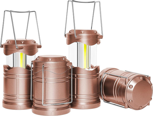 Lichamp LED Camping Lantern, 4 Pack Battery Powered Flashlight for Power Outages, Portable Collapsible Hanging Light Essential for Home, Outdoor, Emergency Lamp Survival Kit Gear for Hurricane,B4RG