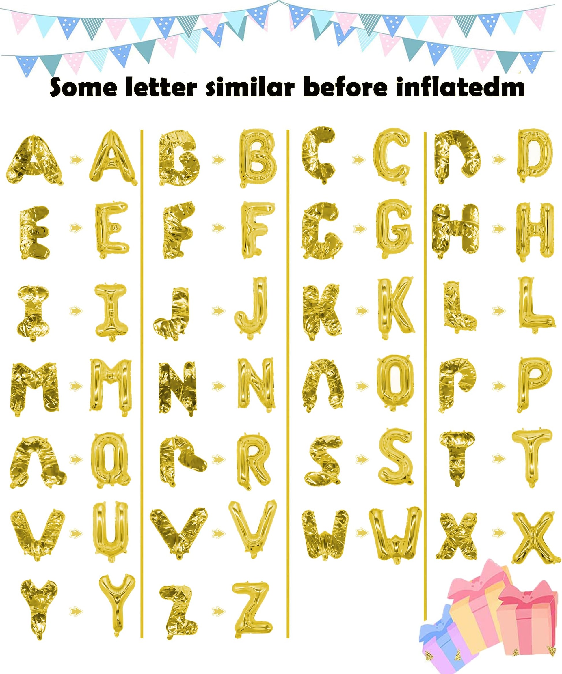 LIOZEOKUN Letter Balloons 16 Inch Mylar Foil Alphabet Letter A-Z Balloons Set for Wedding Birthday