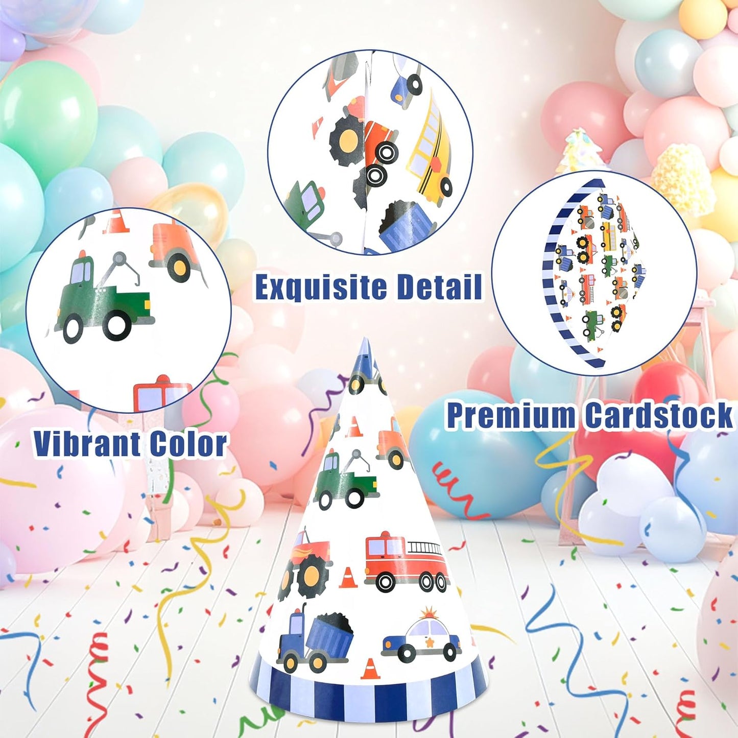 CANREVEL 12 PCS Party Hats for Kids and Adults, Party Headwear, Happy Birthday Hats, Birthday Party Decorations