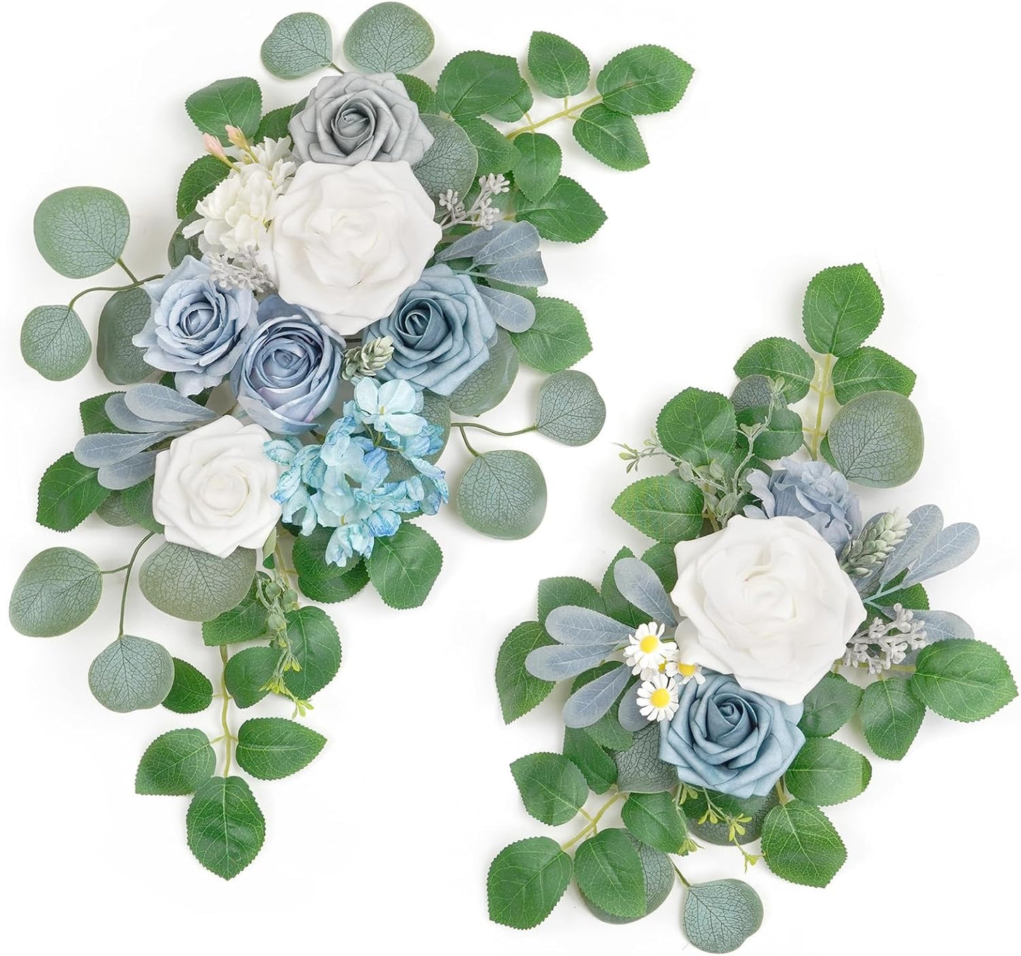 WEIERYUE(Pack of 2 Artificial Flowers Decorations,Artificial Arch Backdrop Garlandfor Ceremony Party Reception Entrance Welcome Easel Door Floral Decor Wall Home Entryway Outdoor(Blue of The Sky)