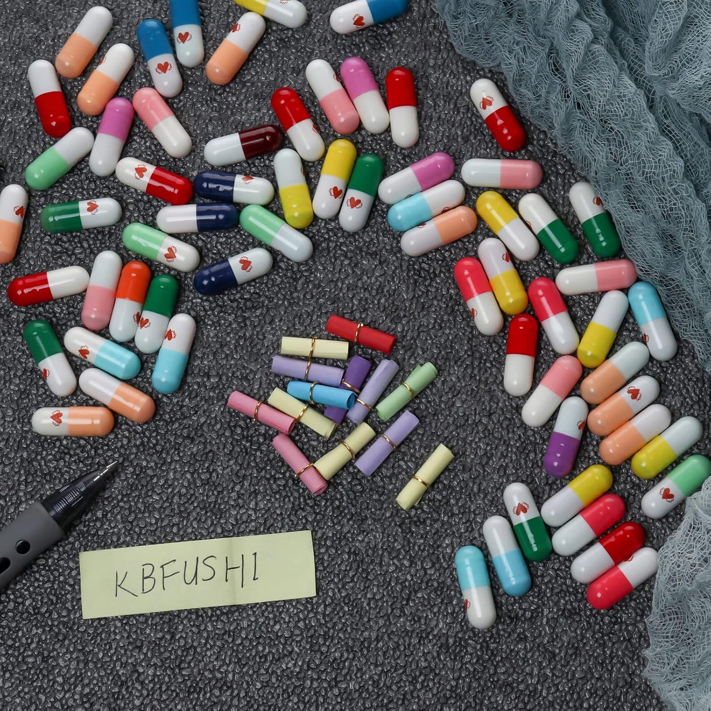 Capsule Letters Message in a Bottle - Love Letter for Valentine's Day, Birthday,Long Distance Relationship Gifts for Boyfriend,Girlfriend - (Mixed Color 45pcs)