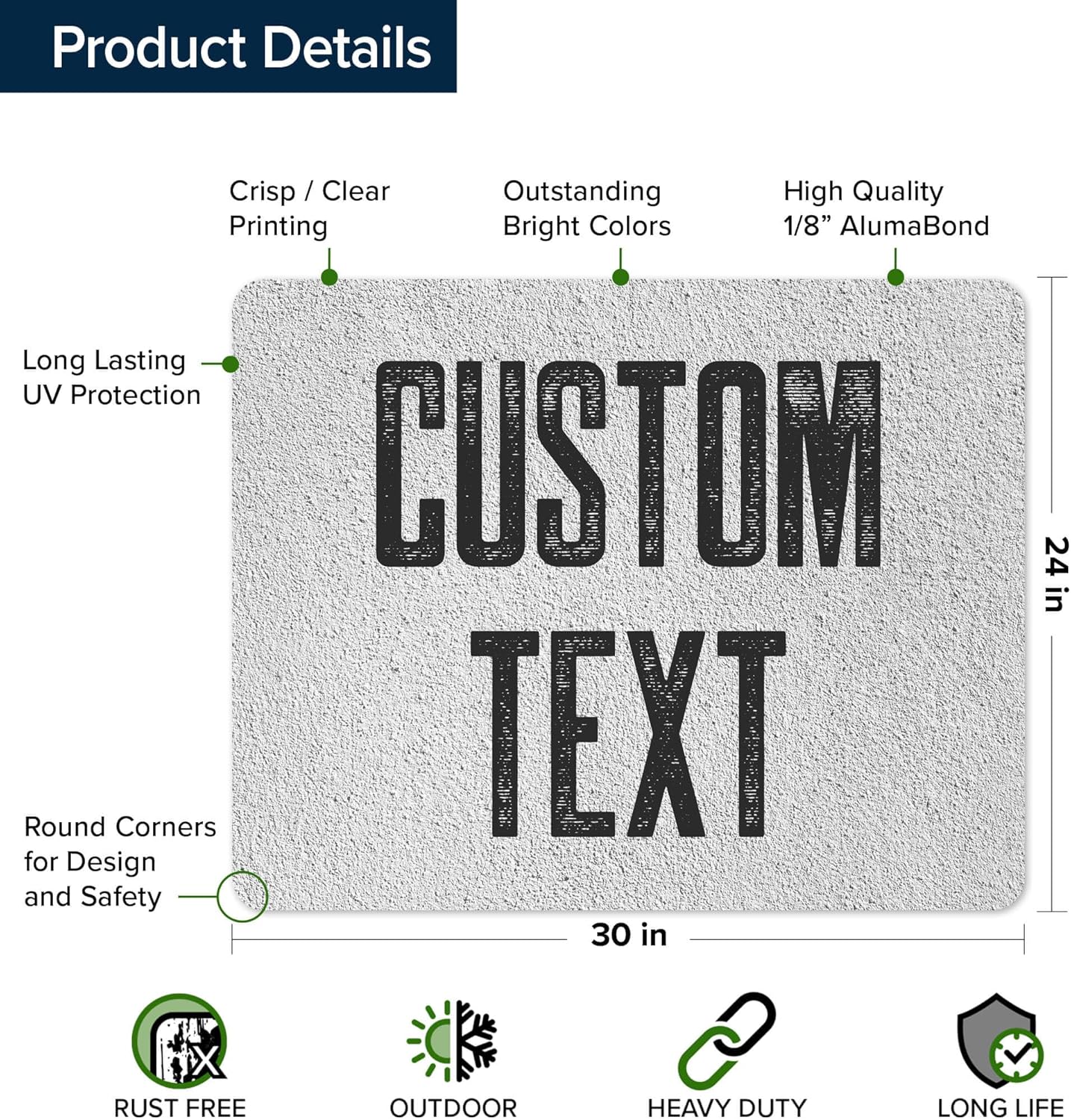 Custom Sign, Custom Street Sign, 11 Font Colors, 13 Font Styles, 4 Hole Options, 22 Sizes, 24x30 Inches, Rust Free DiBound, Fade Resistant, Made in USA by My Sign Center (Concrete)