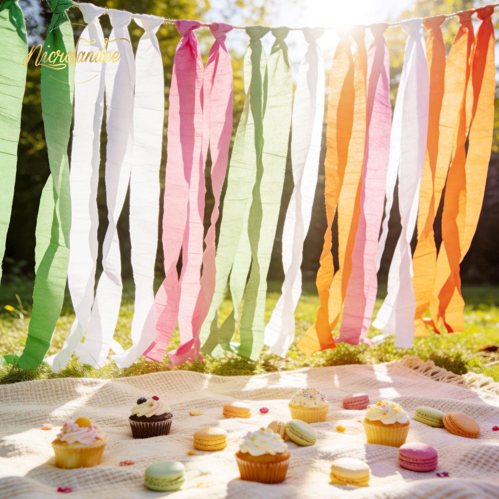 NICROLANDEE 5 Rolls Pastel Crepe Paper Streamers Backdrop Decorations