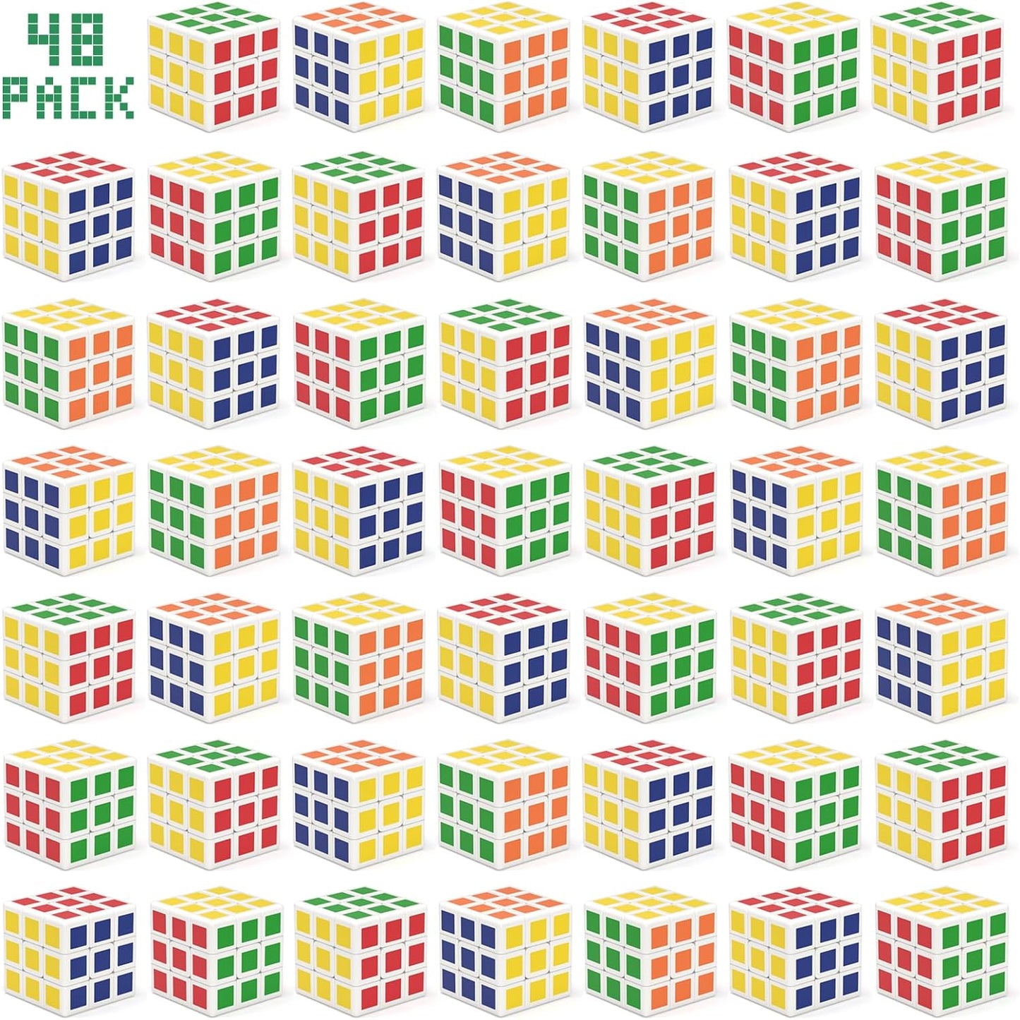 Vdealen 48 Pack Mini Cube Puzzle Party Favors for Kids, 3x3x3 Magic Cube School Rewards & Classroom Prize for Students, Birthday Party Favors Easter Valentines Day Stocking Stuffers Gifts for Kids
