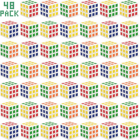 Vdealen 48 Pack Mini Cube Puzzle Party Favors for Kids, 3x3x3 Magic Cube School Rewards & Classroom Prize for Students, Birthday Party Favors Easter Valentines Day Stocking Stuffers Gifts for Kids