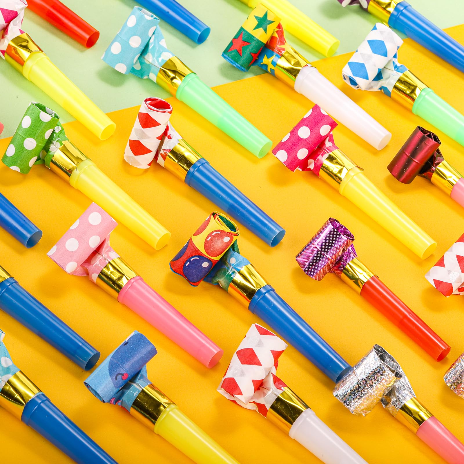 Hedume 200 Pieces Party Blower, Noisemakers Blowouts Whistles, Colorful Birthday Noisemakers, Party