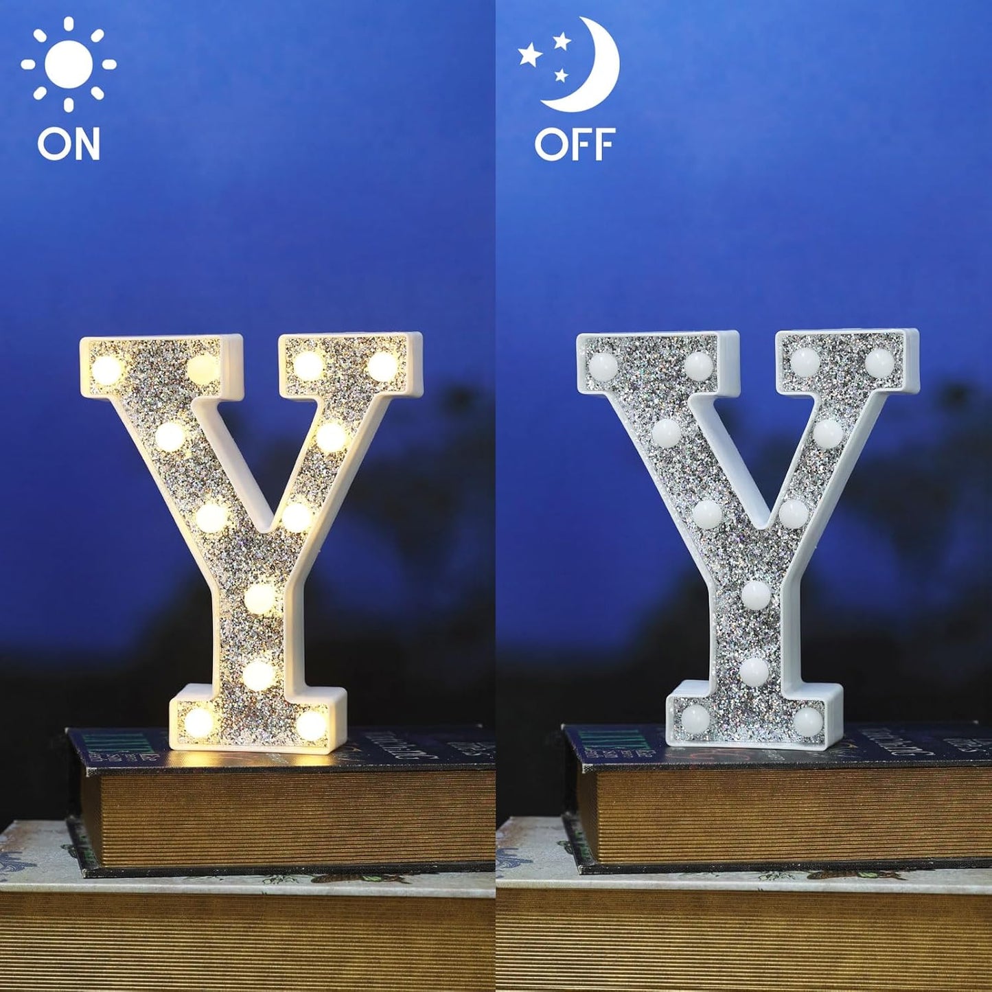 NW LIGHT Marquee Light Letters for Table Decorations, Glitter Light Up Signs for Prom, Events, or Engagement Party Decor, Featuring Alphabet & Number Lighted Letters