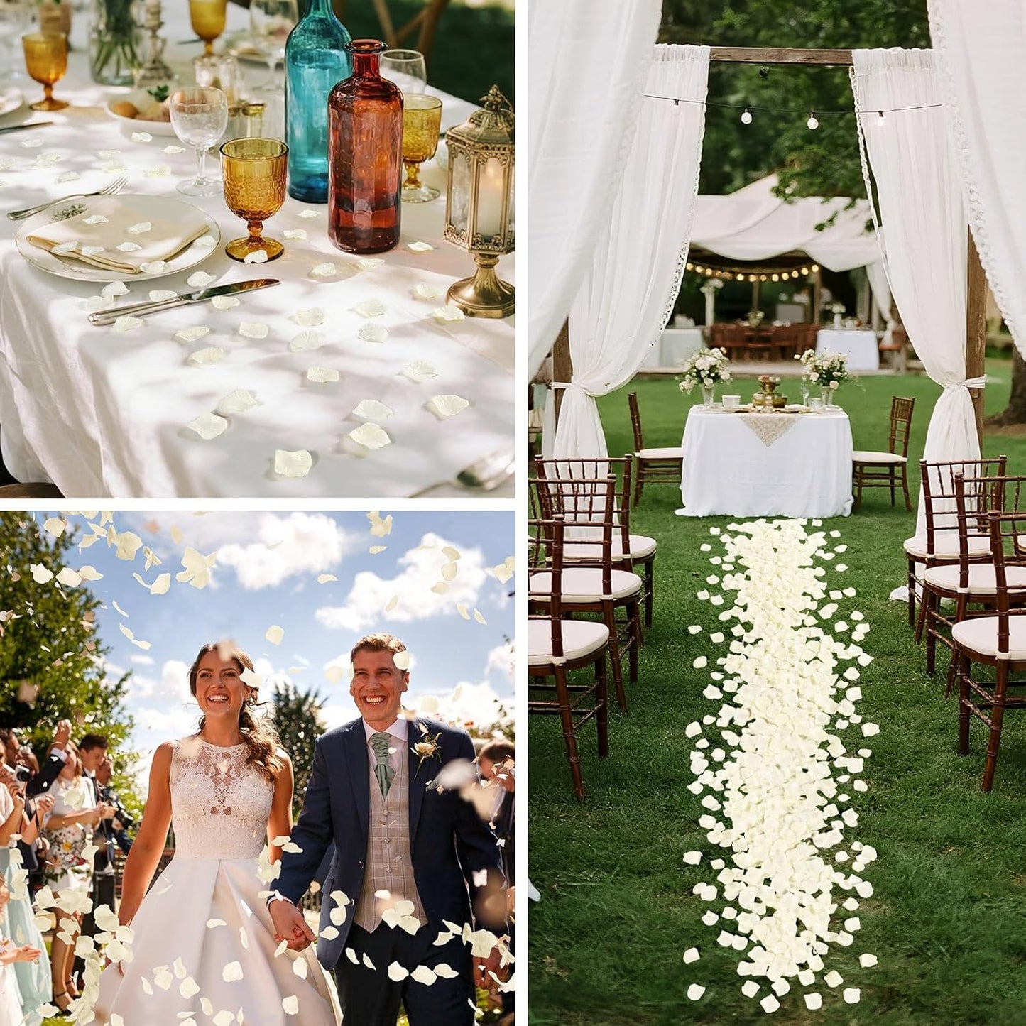 1000 Pcs Beige Rose Petals Artificial Silk Flower Petals Romantic Decorations for Wedding Engagement Birthday Event Anniversary Party Backdrop Supplies