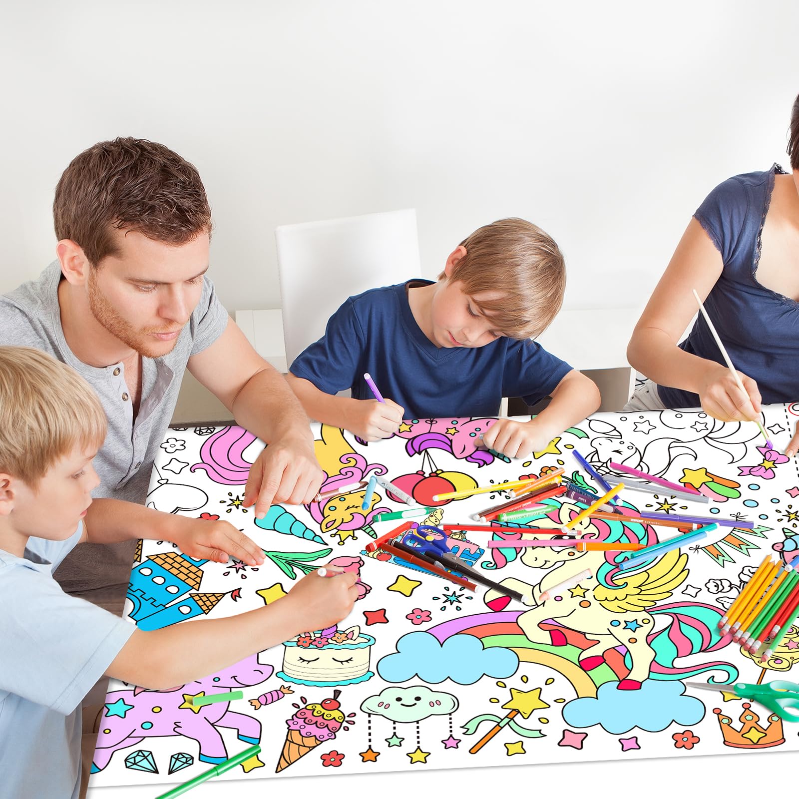 Gatherfun Unicorns Birthday Party Giant Coloring Poster - 31.5X 72 Inches - Versatile Classroom