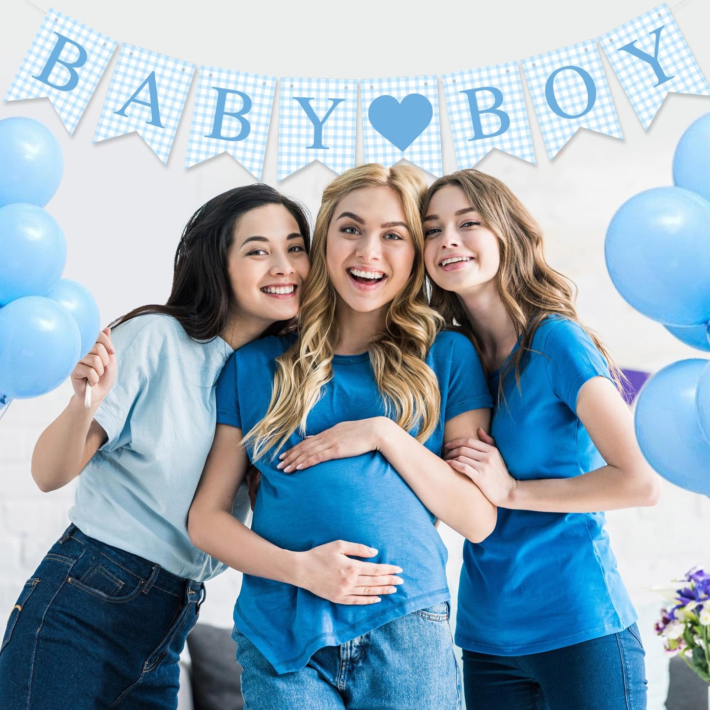 Hahafelt Baby Boy Banner for Baby Shower Decorations, Blue