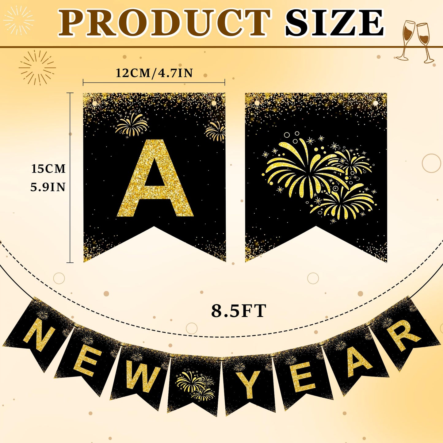 OHOME New Years Decorations 2027 - Happy New Year Banner - New Years Eve Party Supplies - Happy New