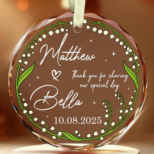 Personalized Wedding Favor Christmas Ornaments For Guests - Promotional Ornaments - Perfect Party Gift For Guests - Couples Married Wedding Gifts - Thank You Sharing Our Special Day