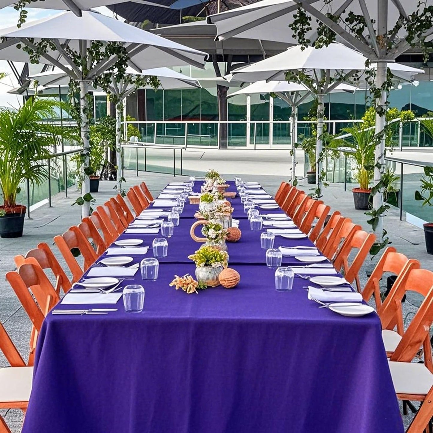 8 Pack Purple Tablecloth 60 x 102 Inch Rectangular Tablecloths for 6 Foot Rectangle Tables, Wrinkle Resistant Purple Table Cloth Washable Polyester Fabric Table Covers for Buffet Wedding Party Banquet