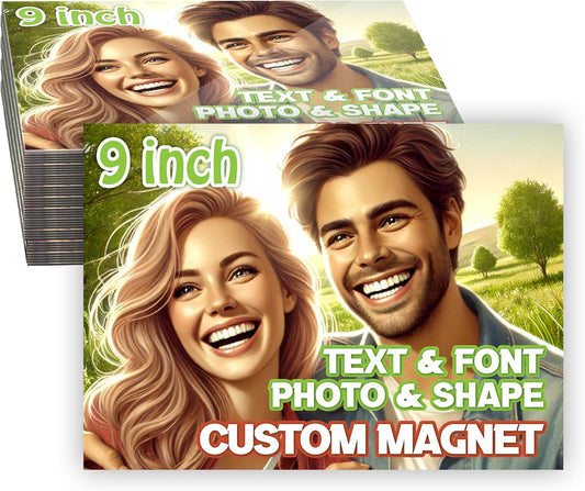 KETABAO – 9" Rectangle Photo Magnets for Refrigerators, Cars and Offices – Customizable Magnetic Decor