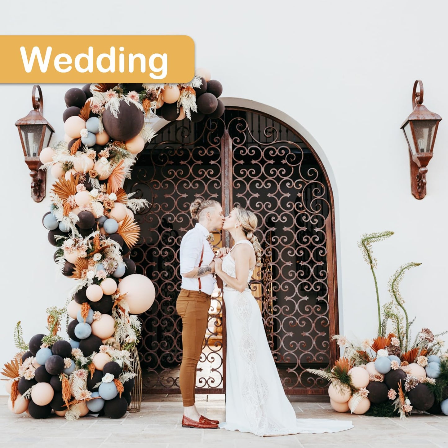 Balloon Arch Kit, Bendable 8FT and 6FT Balloon Arch Stand with Base and Manual Pump, Ballon Arch