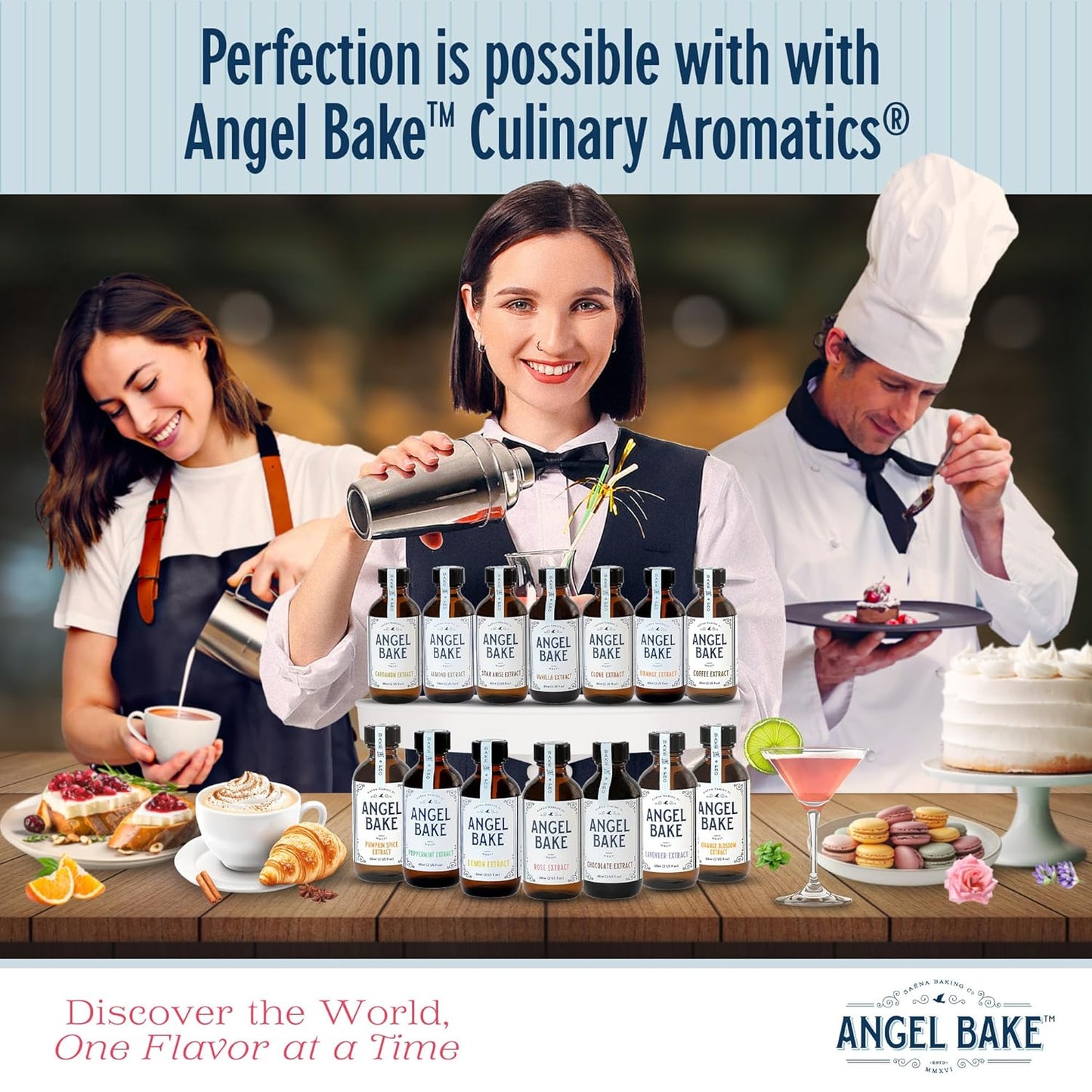 Pure Almond Extract for Baking & Mixology - Culinary Almond Essence and Flavoring - Kosher, Keto Friendly, Vegan, Gluten-Free for Desserts, Beverages & Recipes (2 Oz Extract with Latex-Free Dropper)