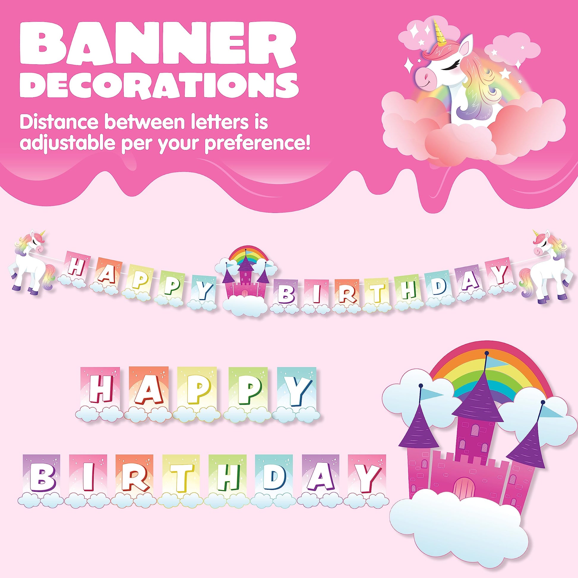 JOYIN 145 Pcs Unicorn Birthday Party Supplies with Unicorn Banner for Girls, 24 Serves Unicorn