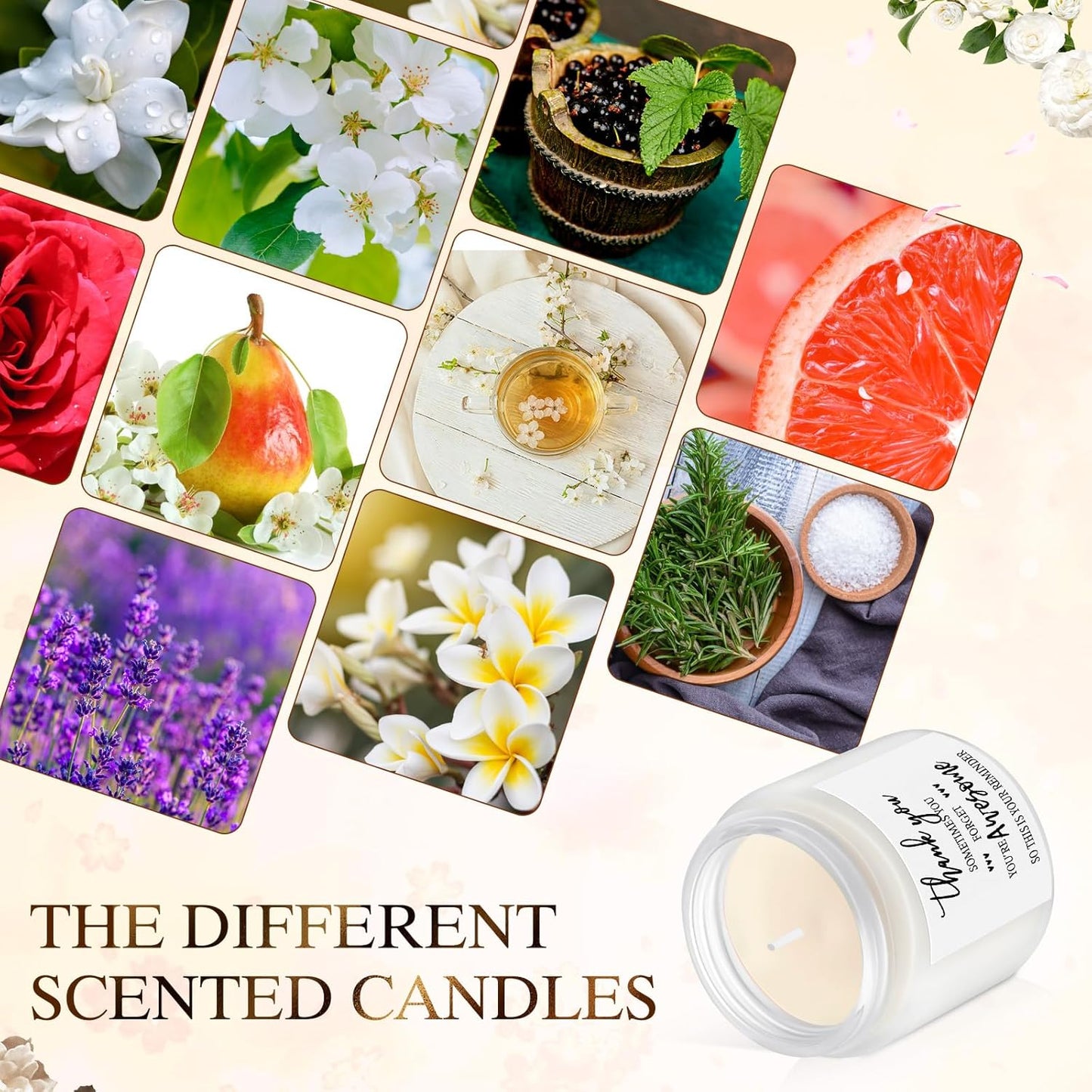 MTLEE 20 Pcs Thank You Gifts Candles 3.5 oz Employee Appreciation Inspirational Scented Soy Wax Candle Thank You Gift Christmas Gifts for Coworker Women Volunteer Teacher(Grateful,White)