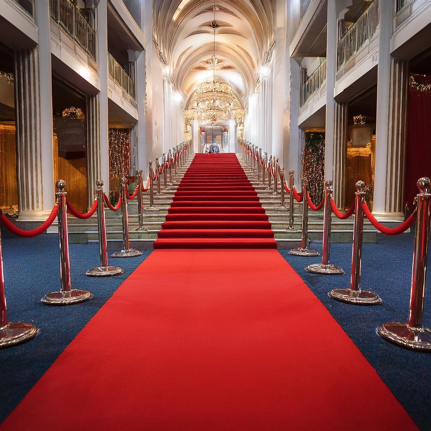 BannerBuzz Hollywood Red Carpet Runner – Premium Non-Slip 3x8 ft Aisle Rug for Weddings, Parties, and Events – Ideal for Step and Repeat Backdrop Event Decoration