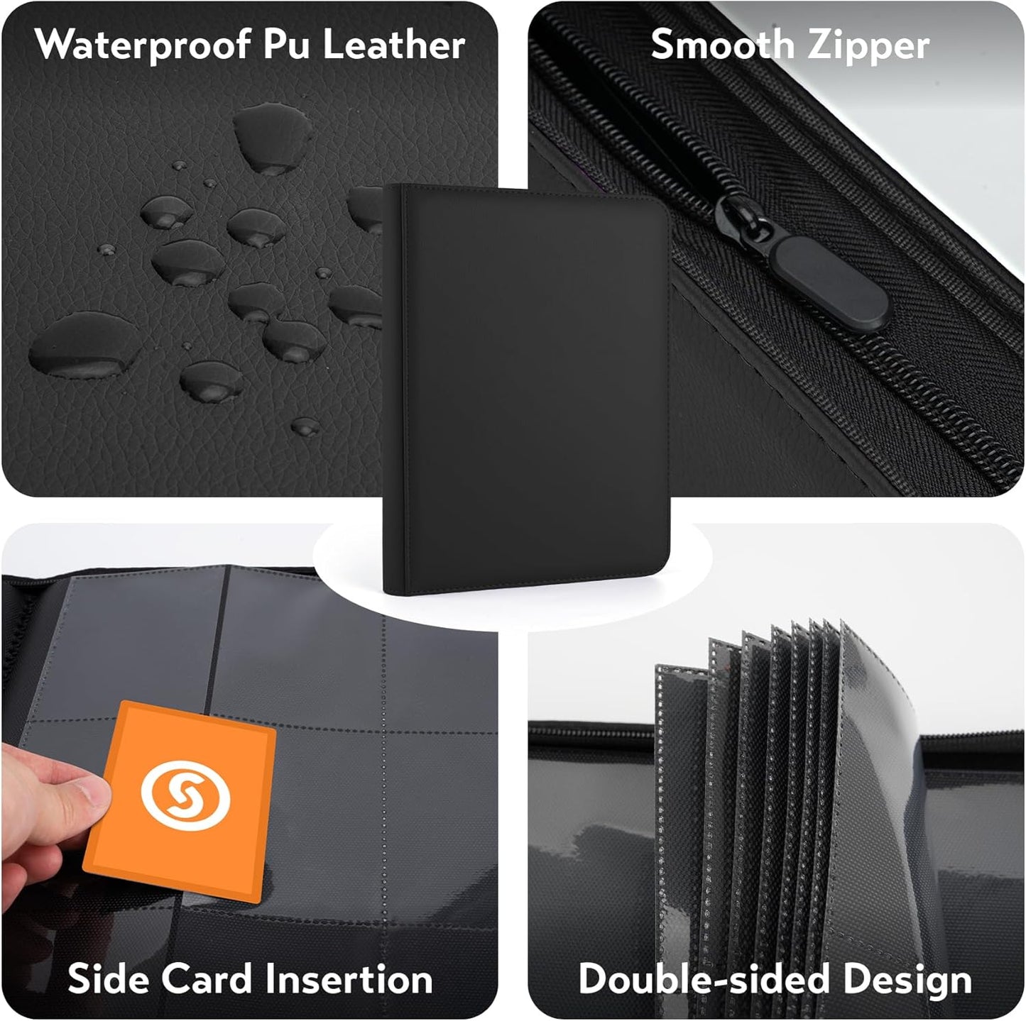 1000+ Pockets Trading Card Binder, Premium 16 Pocket Card Binder, Ringless Side Loading Collection Album Holder Folders for MTG, TCG, Game Cards & Sports Cards (Yellow)