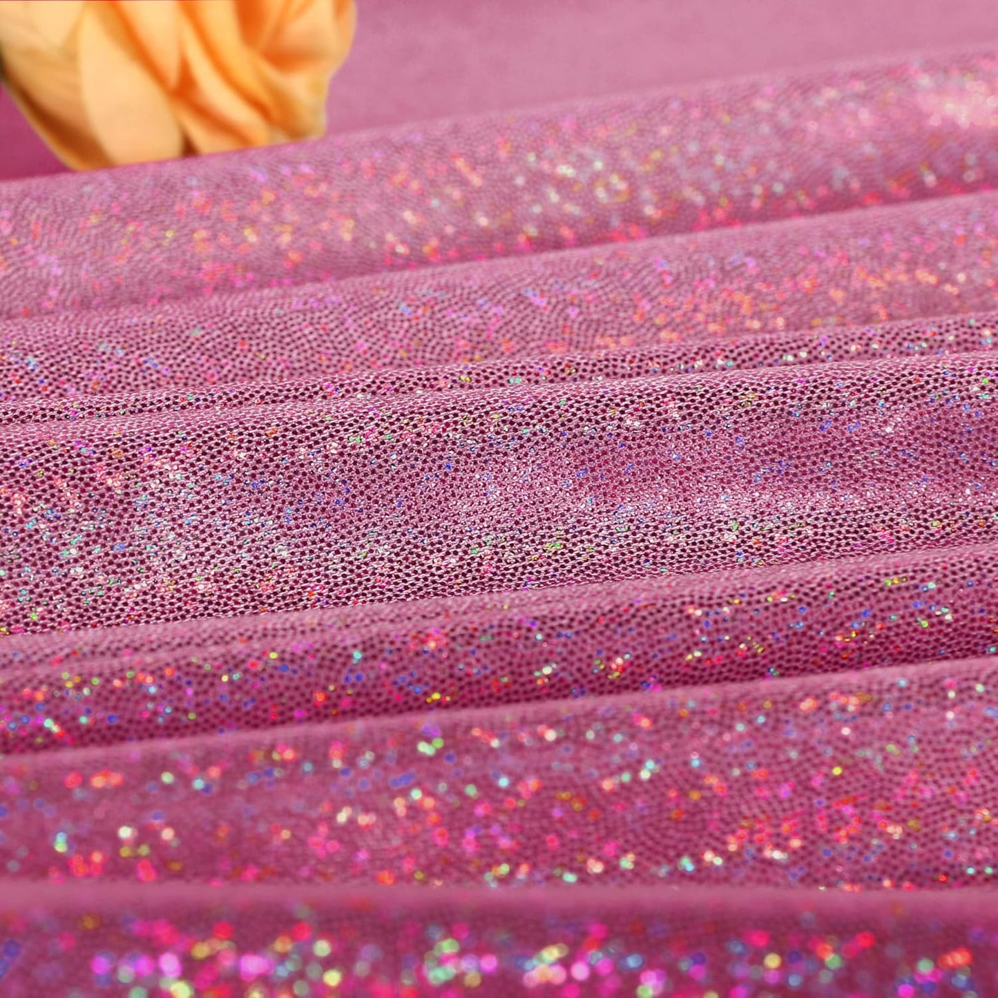 Fitable Fuchsia Sequin Tablecloth for Parties 60 Inch Round- Sparkle Glitter Laser Round Overlay for Baby Shower Ceremony Birthday Holiday Banquet?Best for 24-48 inch Diameter Round Table