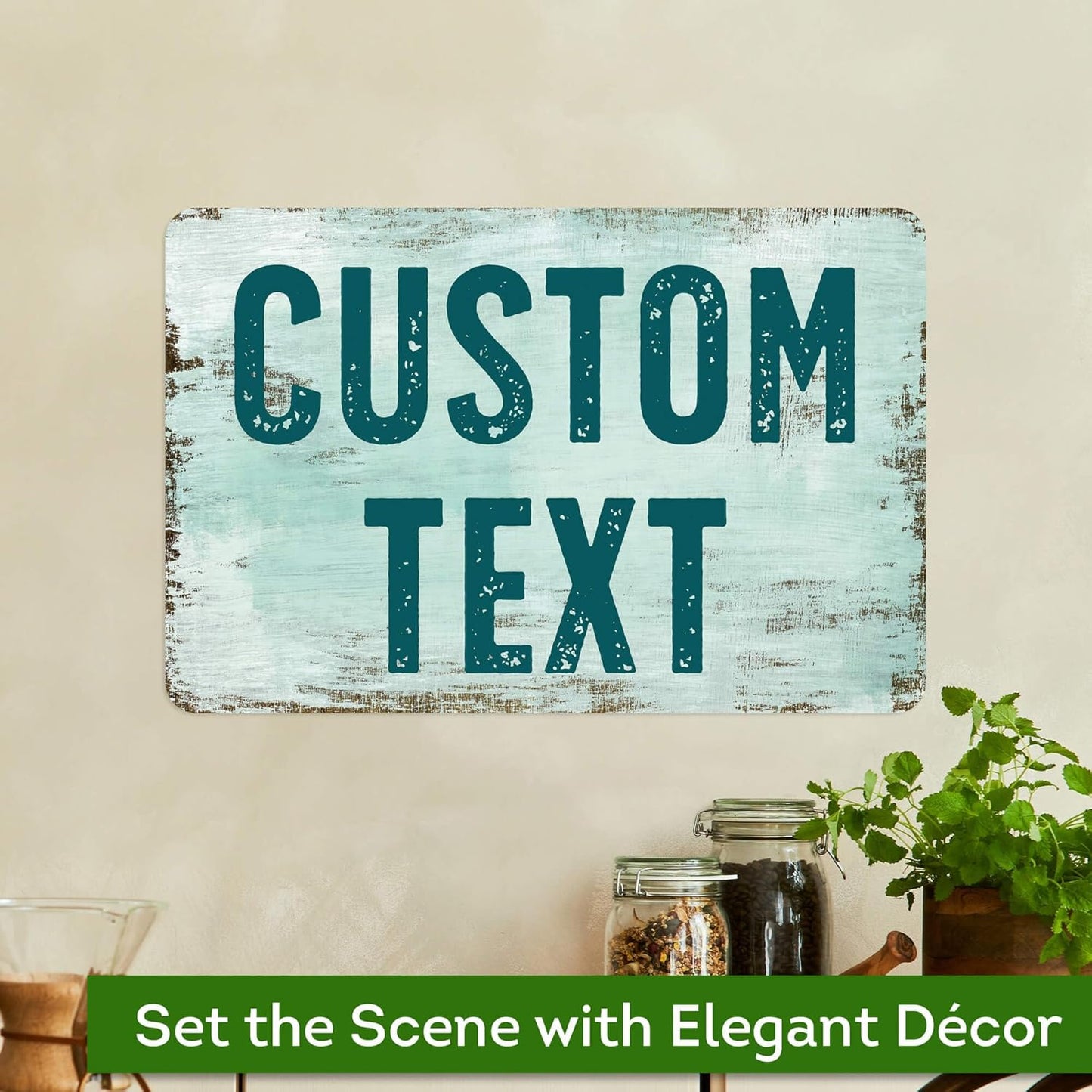 Custom Sign, Custom Street Sign, 11 Font Colors, 13 Font Styles, 4 Hole Options, 22 Sizes, 12x18 Inches, Rust Free DiBound, Fade Resistant, Made in USA by My Sign Center (Shabby Chic)