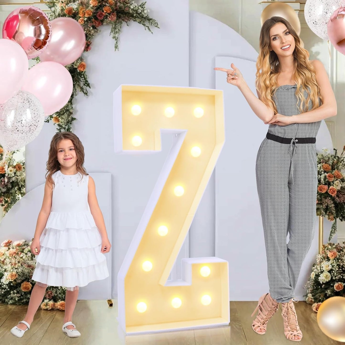 4ft Marquee for Letters Z, Large Light up Letters, Multifunctional Large Marquee for Letters 4 Feet Tall for Party Decorations, Letter Balloons, Wedding Decor, Proposal Decorations (Letters Z)