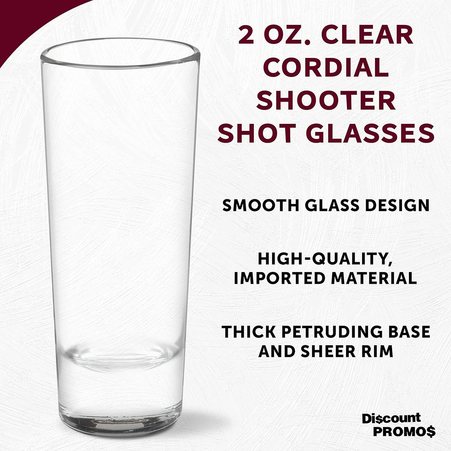DISCOUNT PROMOS Cordial Shooter Shot Glasses 2 oz. Set of 10, Bulk Pack - Great for Birthdays, Parties, Indoor & Outdoor Events - Clear