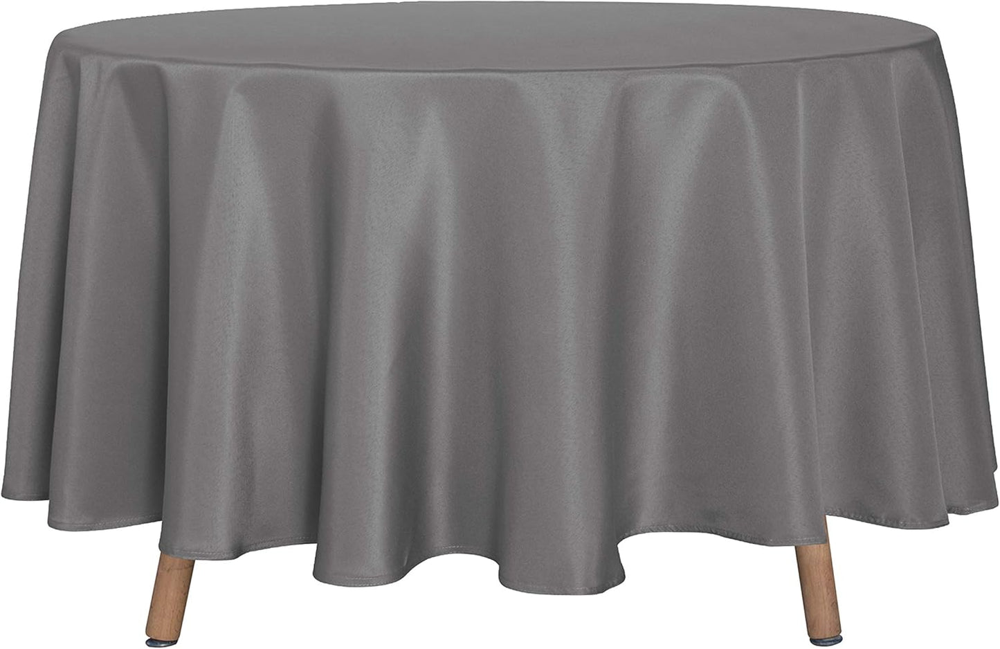sancua Round Tablecloth - 90 Inch - Water Resistant Spill Proof Washable Polyester Table Cloth Decorative Fabric Table Cover for Dining Tables, Buffet Parties and Camping, Light Grey