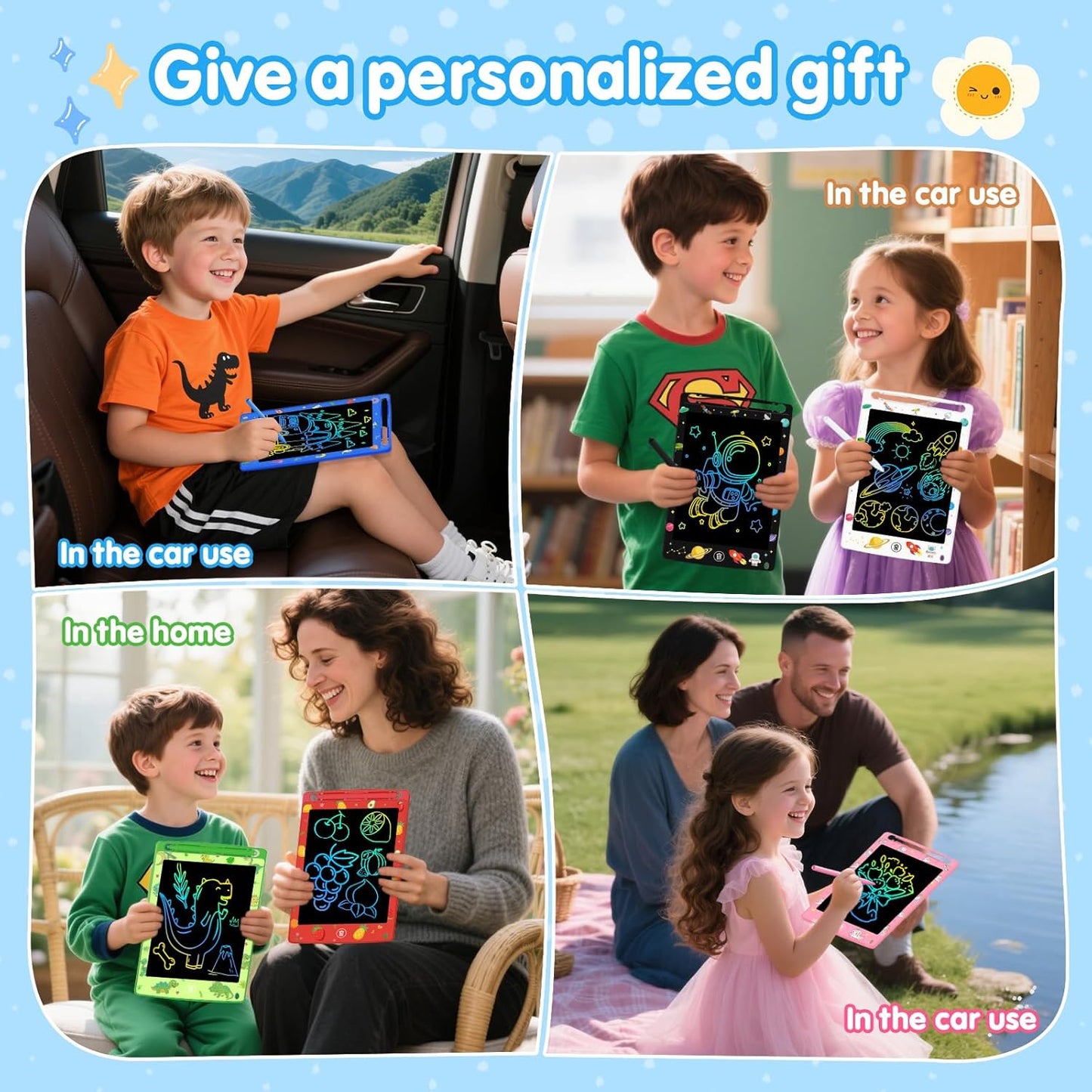 Party Favor 10 Pack LCD Writing Tablet for Kids, 8.5 Inch Colorful Doodle Board Drawing Pad, Educational Learning Travel Toys Birthday Gifts for Boys Girls Age 3 4 5 6 7 8