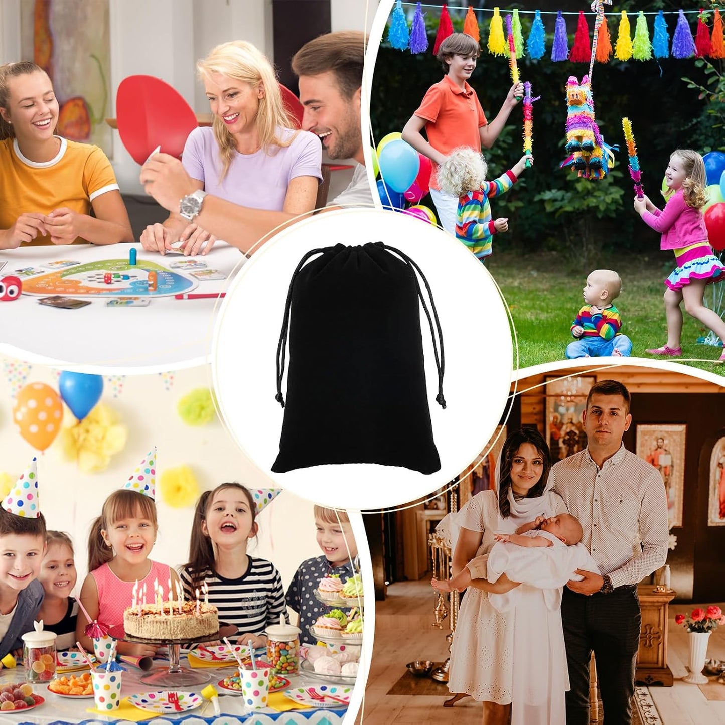 Velvet Drawstring Jewelry Bag, 50Pcs Black Coin Pouch, 4x6 Tarot Card Holder For Wrapping Halloween Party Favors, Small Jewelry, Small Bussiness, Palm Crosses, Customers, For Church