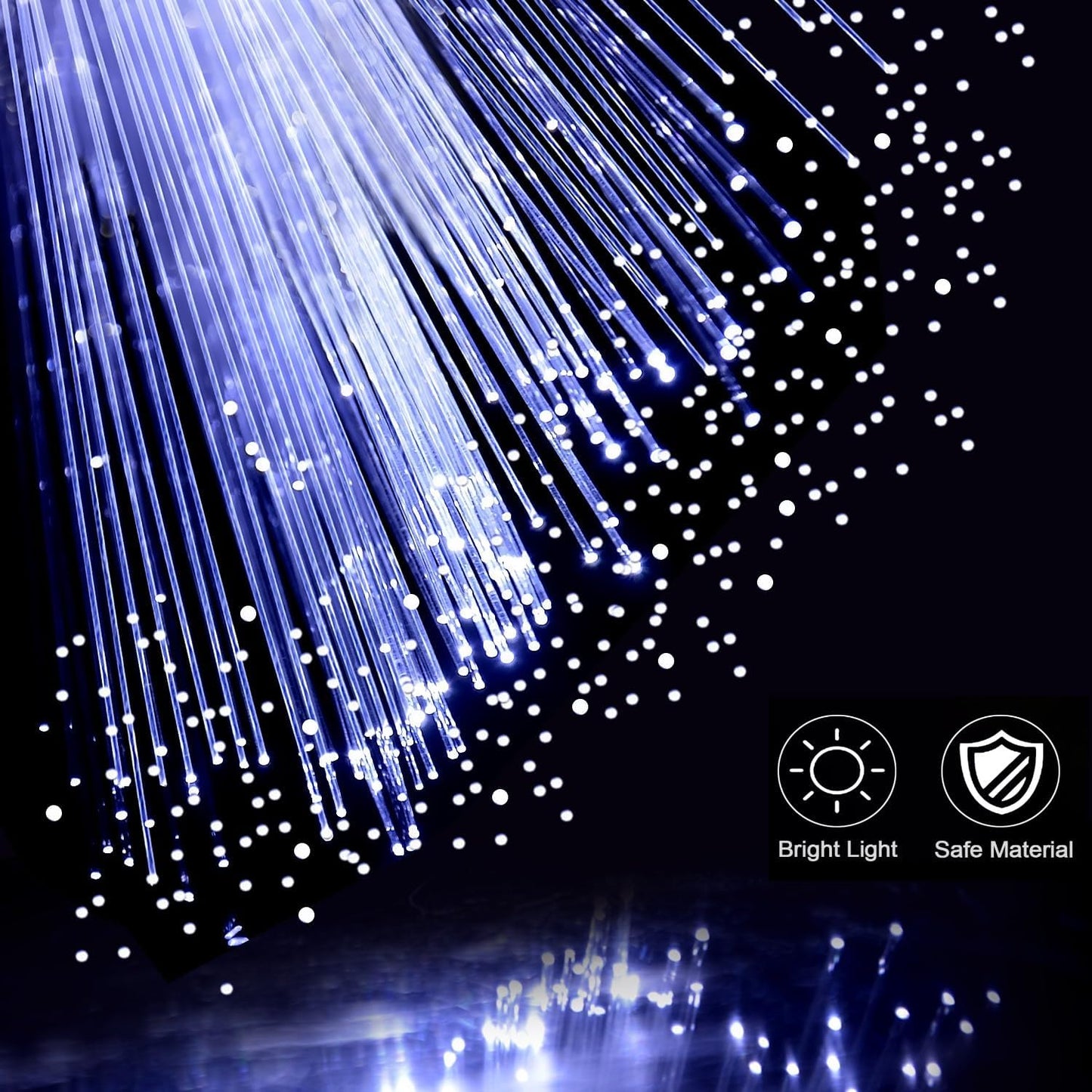 48 PCS White Glow Fiber Wands Sticks LED Light Wands 3 Modes Flashing Fiber Optic Light Rod Bulk Fiber Optic Wands for Wedding July 4th Halloween Christmas