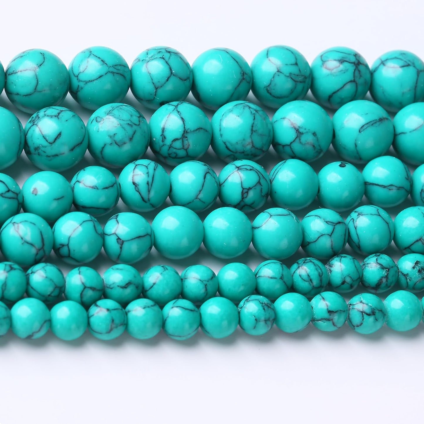 Turquoise Stone Beads Gemstone Round Crystal Energy Jade Beads Stone Beads for Jewelry Making DIY Bracelet Necklace Jewelry Making 1 Strand 15.5inch 35PCS 10MM