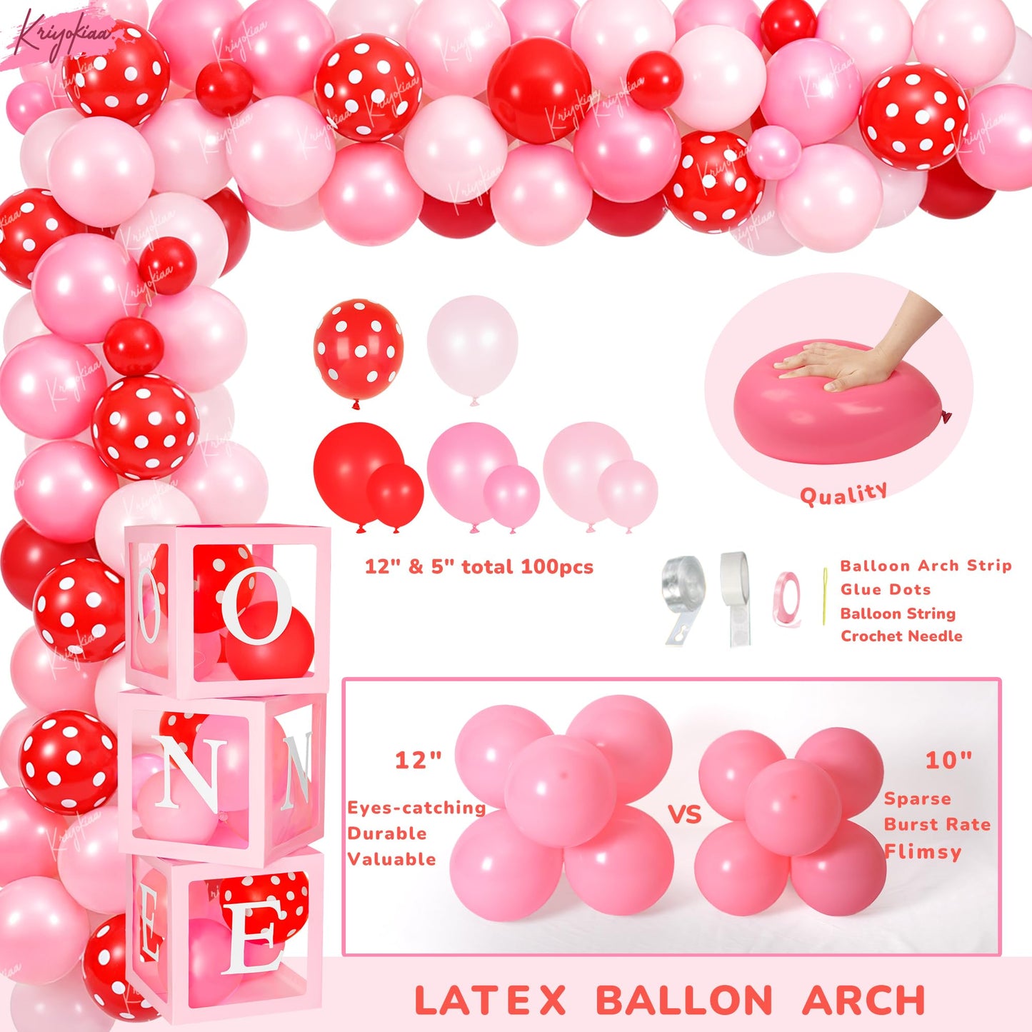 Kriyokiaa Berry First Birthday Decorations, Strawberry Party Kit