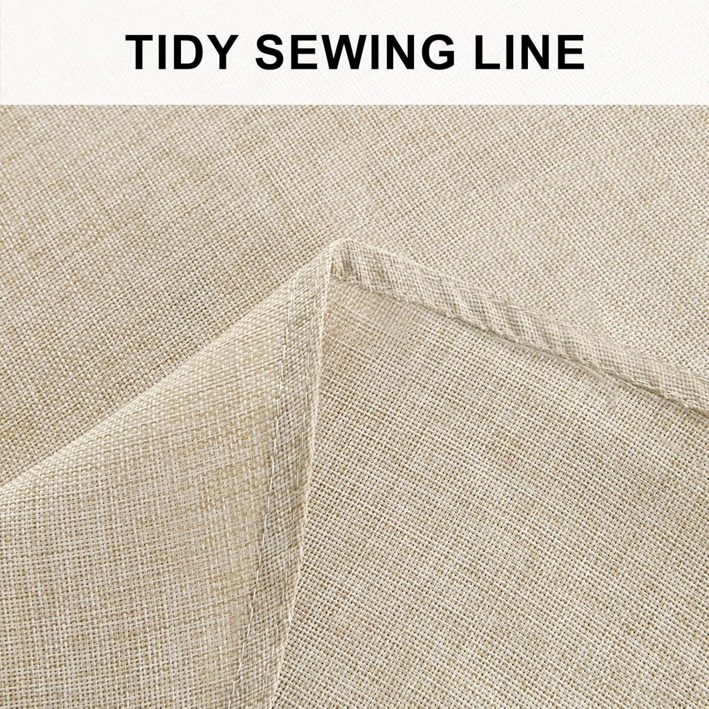 Hiasan Round Linen Tablecloth 120 Inch - Wrinkle and Stain Resistant Washable Polyester Fabric Table Cloth for Dining Room Kitchen Party, Beige