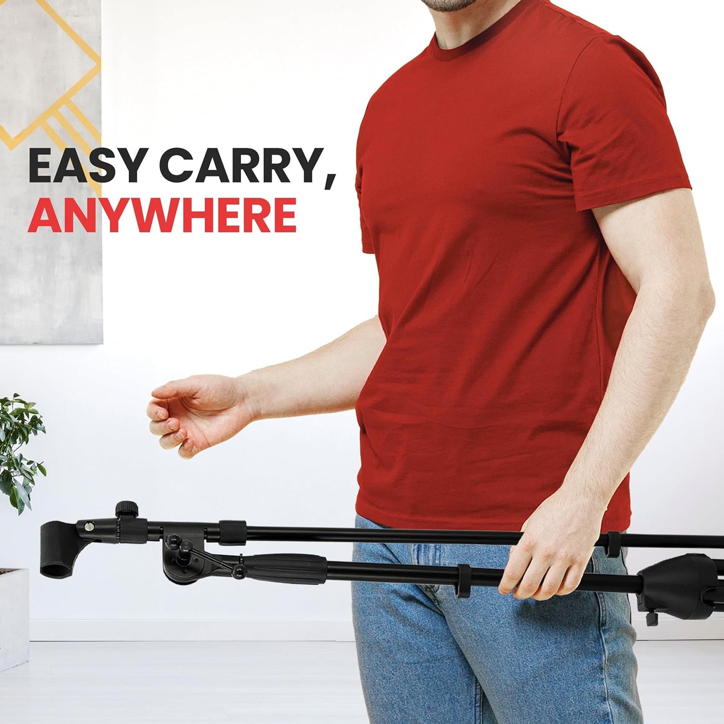 Pyle Universal Tripod Microphone Stand - Knob Boom Extends Up to 31'', Strong and Lightweight Tubing, 3.5'' x 38'' -inches, Lightweight and Collapsible Mic Stand