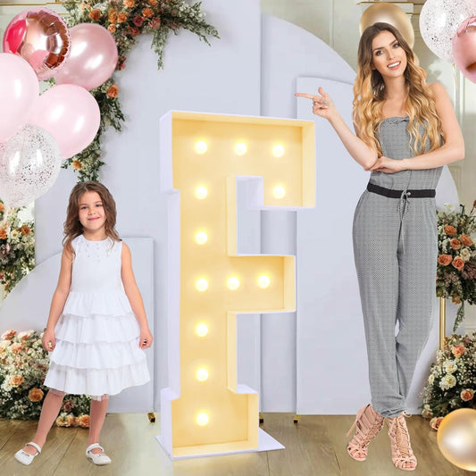4ft Marquee for Letters F, Large Light up Letters, Multifunctional Large Marquee for Letters 4 Feet Tall for Party Decorations, Letter Balloons, Wedding Decor, Proposal Decorations (Letters F)