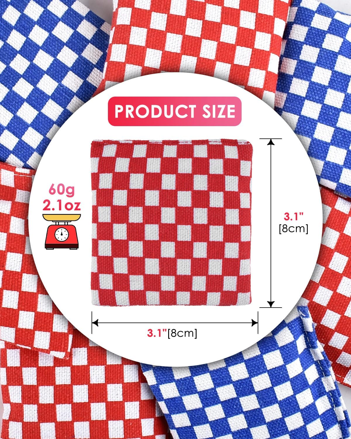 TINDTOP Mini Bean Bags for Tossing - 3.1" x 3.1", Cornhole Outdoor Toss Gaming Colorful Canvas Bean Bags Carnival Games Kids Beanbags Throwing Games for Kids