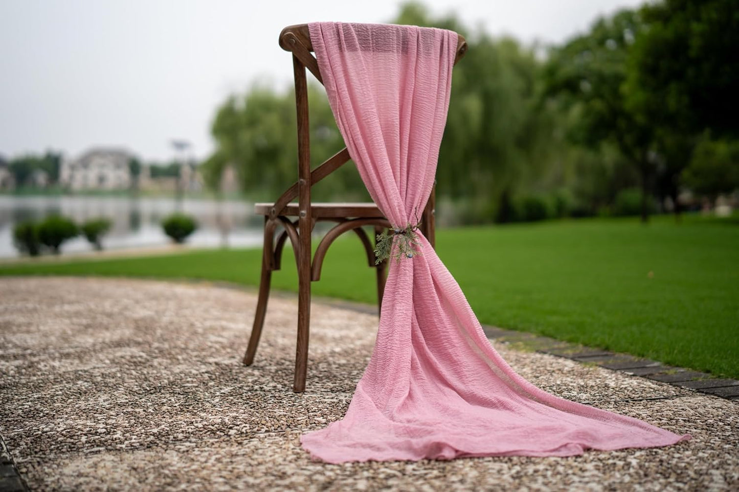 Table Runner Dusty Rose Cheesecloth Gauze 120 Inch 10 FT Rustic Boho Cheese Cloth Runner for Wedding Baby Shower Bridal Shower Garden Party Sheer Home Decorations