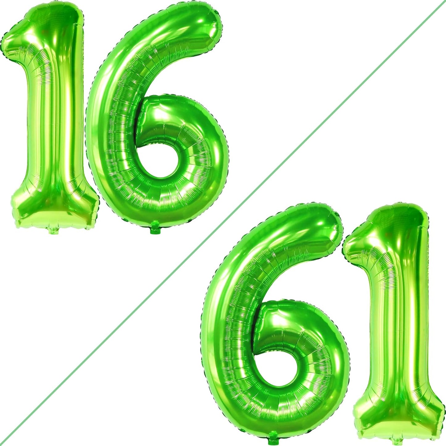 KatchOn Light Green Number 16 Balloon - Giant 40 Inch | 16th Birthday Decorations | Sweet 16 Balloons for Boys