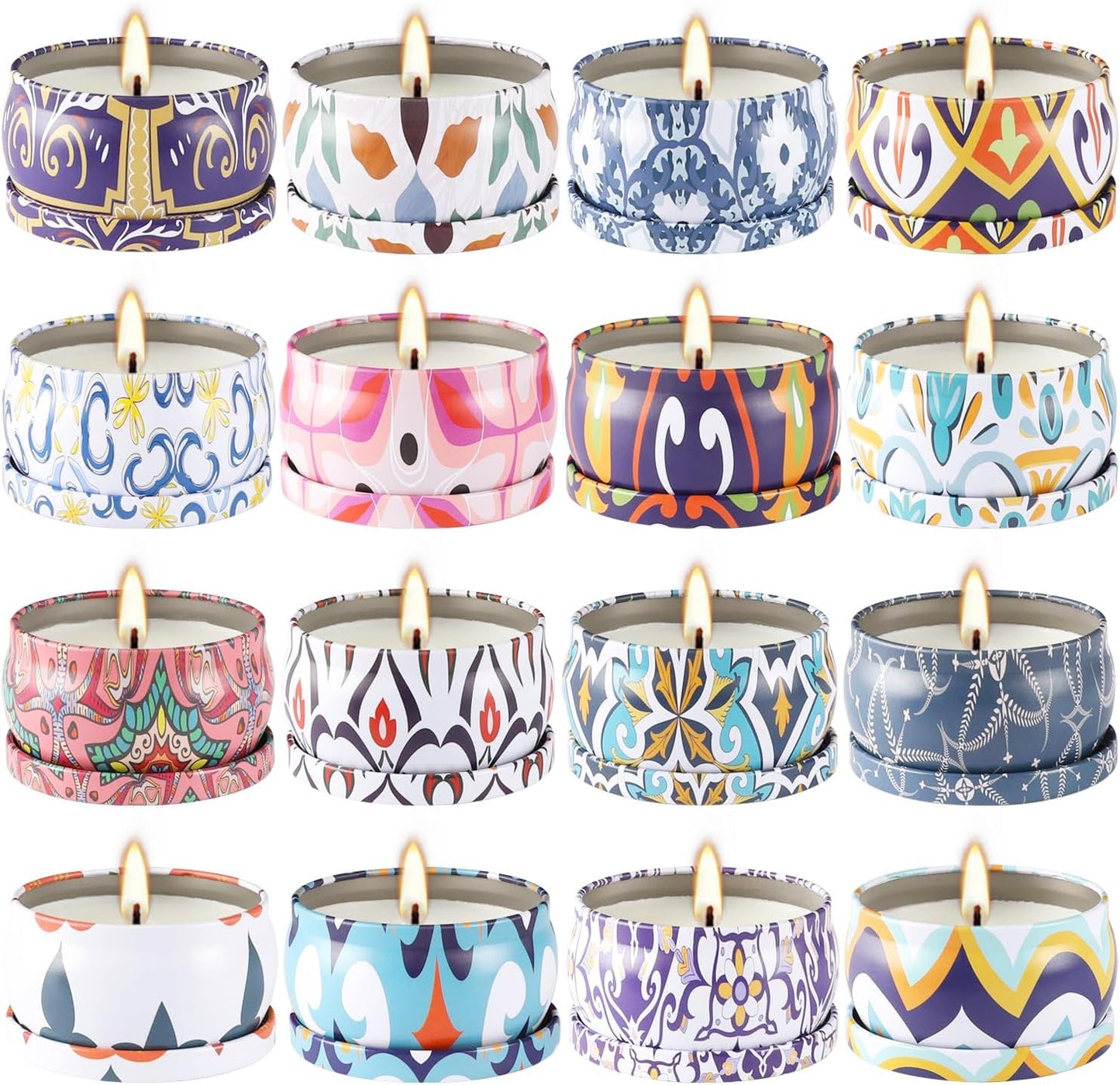 16 Pack Scented Candles Gift Set- Aromatherapy Candle Gifts for Men, Woman-Men Candle Set，Ideal Gift for Travel Home Décor