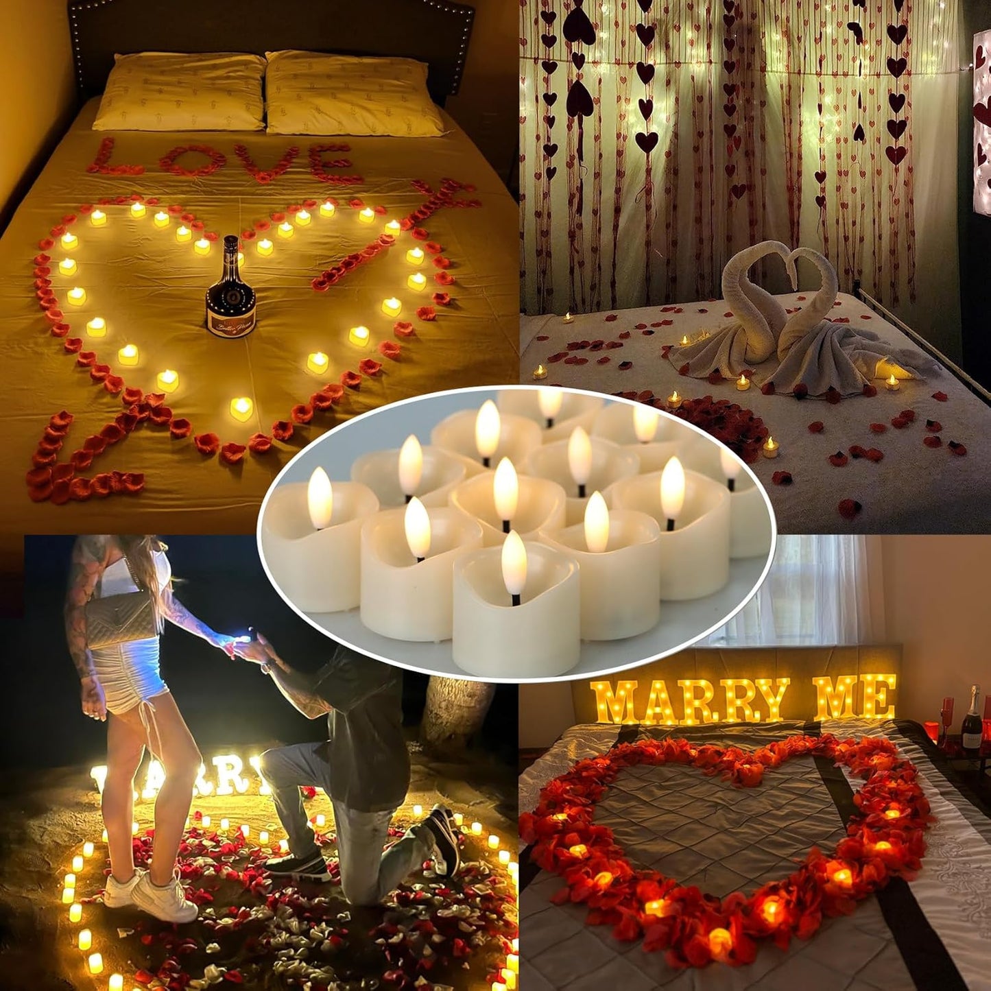 36 Pack Battery Operated Votive Candles 1.5 x 1.67 inches Flameless Votive Tealights Black Wick Tea Lights LED Electric Fake Candles Realistic for Wedding Christmas Thanksgiving Party Decoration