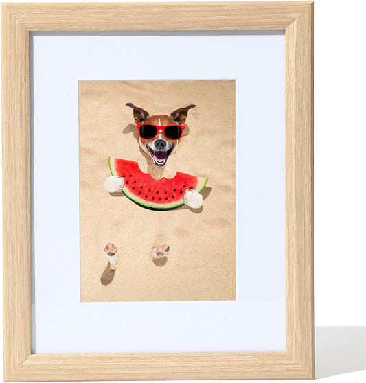 TKYGU12x16 Picture Frame 12"x16"Poster frame for Wall,Natural Oak Wooden Picture Frame 12 By 16 Photo Frame with Real Glass,12 x 16 Art Frame with Mat for 8.5x11,Collage Gallery Perfect for Home Gifts