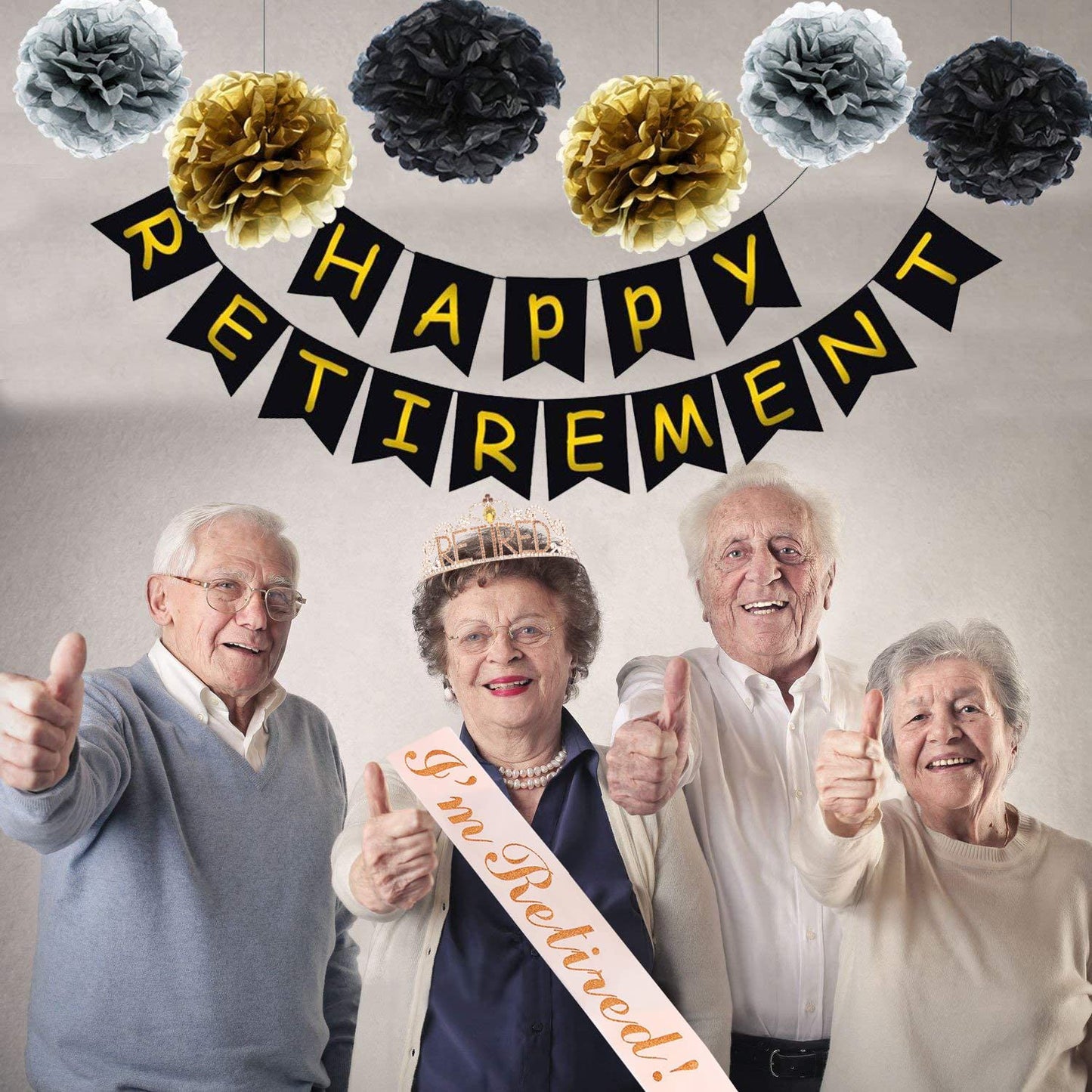 JETKONG Retirement Party Decorations Retired Tiara/Crown, Retired Sash for Women Retirement Gifts