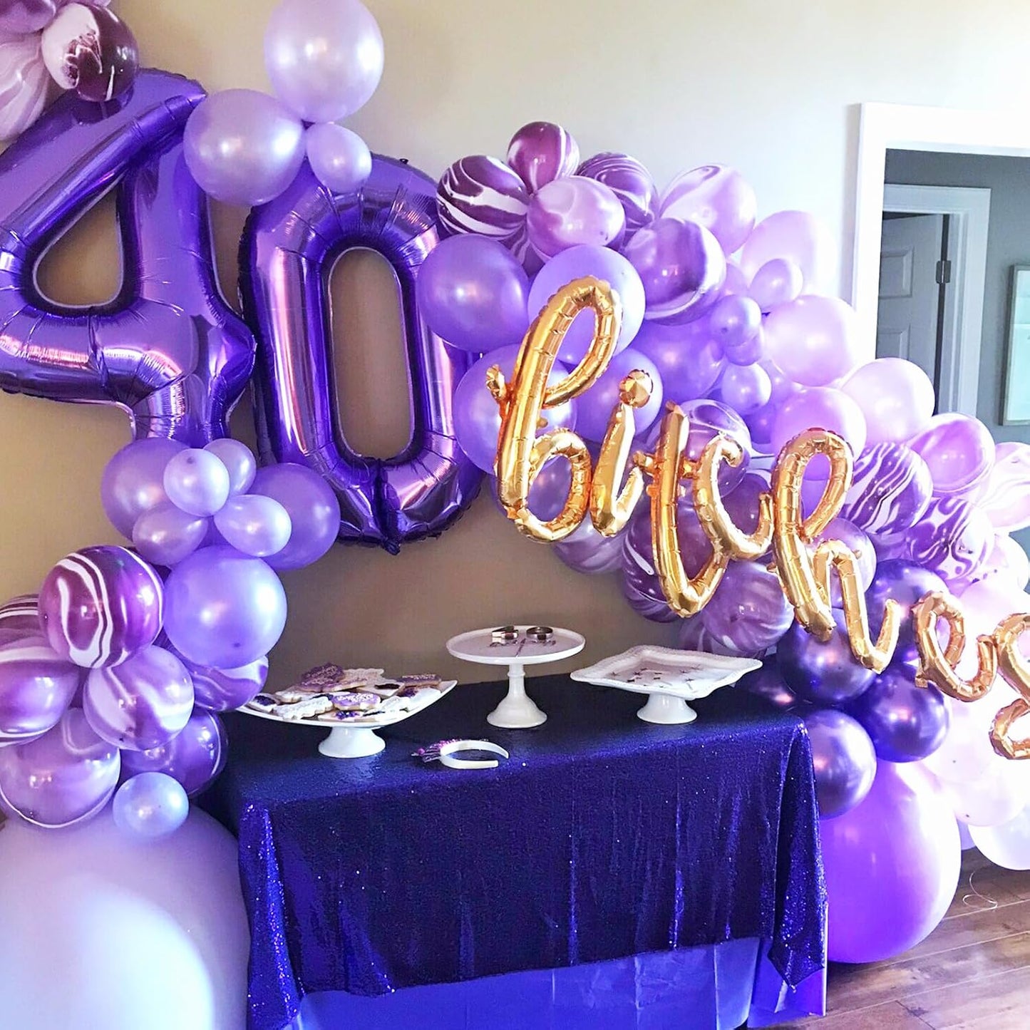 90pack Purple Balloons Different Size 18/12/10/5 Inch Purple Balloon Garland Arch Kit for Halloween, Graduation, Wedding, Birthday, Baby Shower, Anniversary Party Decorations