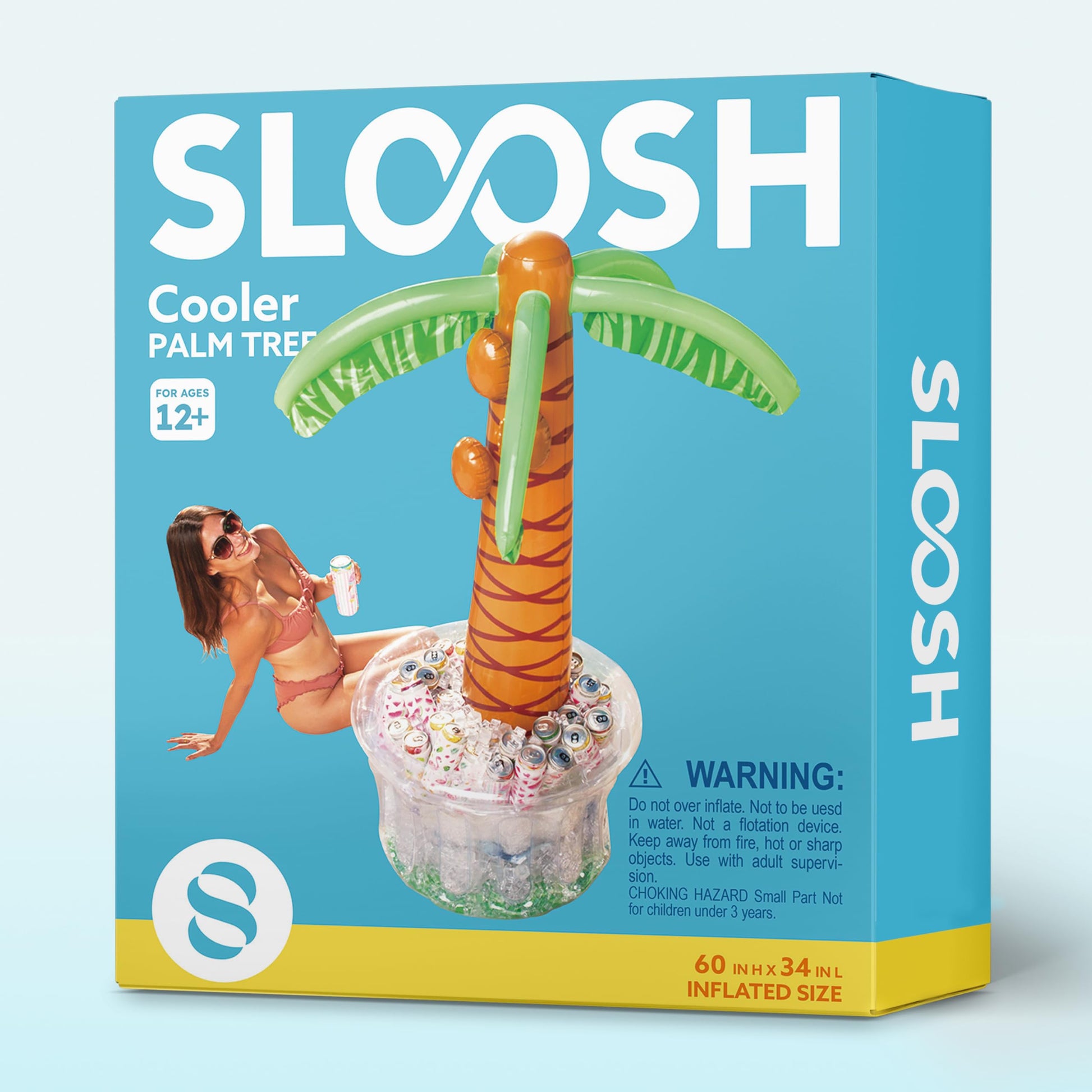JOYIN 60" Inflatable Palm Tree Cooler, Beach Theme Decor, Pool Party Decorations, Luau Hawaiian