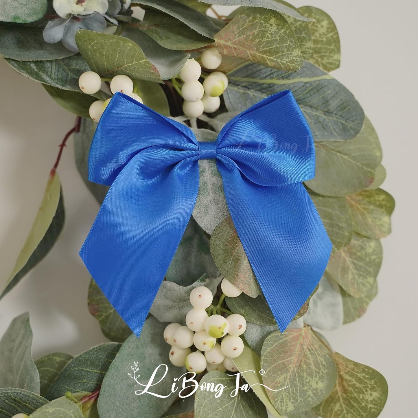 5'' Royal Blue Bow Party Decorations Satin Bows, Twist Tie Bows for Treat Bags, Cake Pops, Pre-tied Bow Premade Ribbon Bows for Crafts, Holiday Bows for Gift Wrapping, Wedding Decor-24 Counts