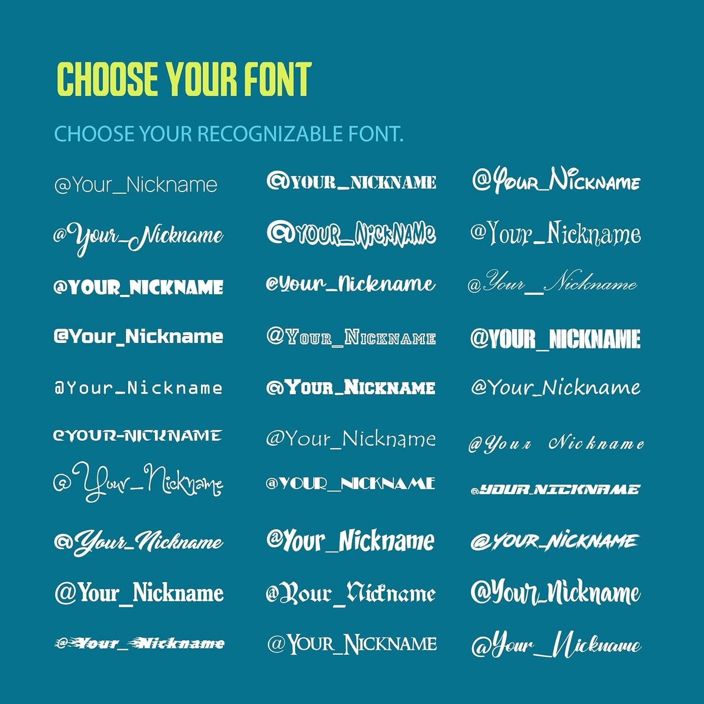 Custom Social Media Vinyl Lettering - Personalized Decals Name Username Logo for Cars, Cups, Windows, Tumblers, Hydroflask, JDM, Windshield - Waterproof Stickers from 4-100 Inches Sizes