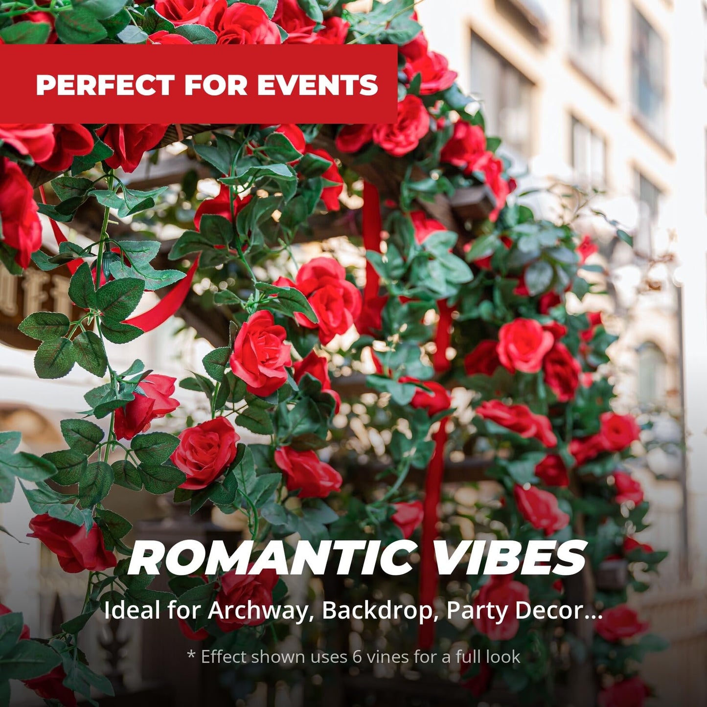 SWSTINLING 2 Pack 16FT Artificial Silk Rose Garland Vine