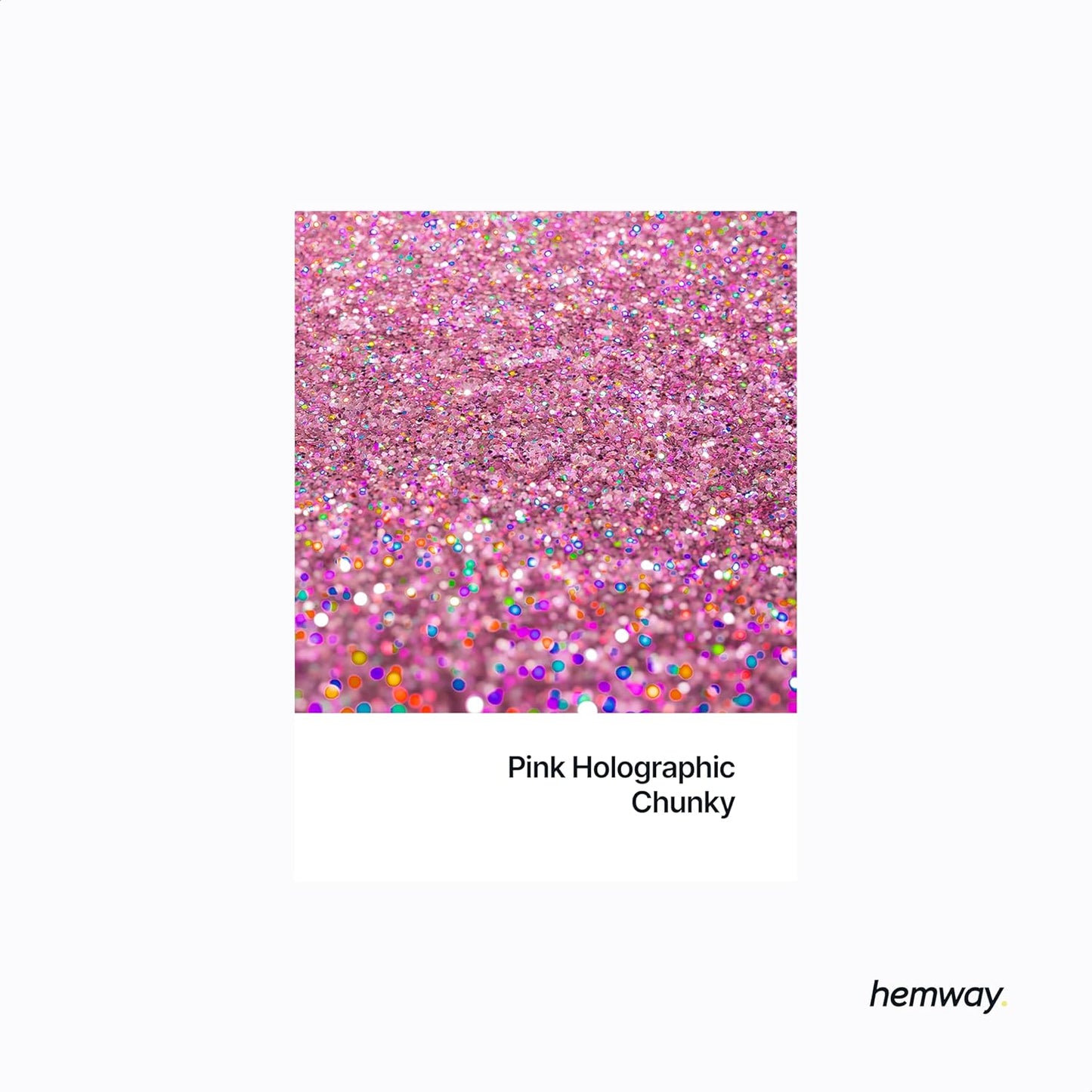 Hemway Eco Friendly Biodegradable Glitter 100g / 3.5oz Bio Cosmetic Safe Sparkle Vegan for Face, Eyeshadow, Body, Hair, Nail and Festival Makeup - Chunky (1/40" 0.025" 0.6mm) - Rose Pink Holographic
